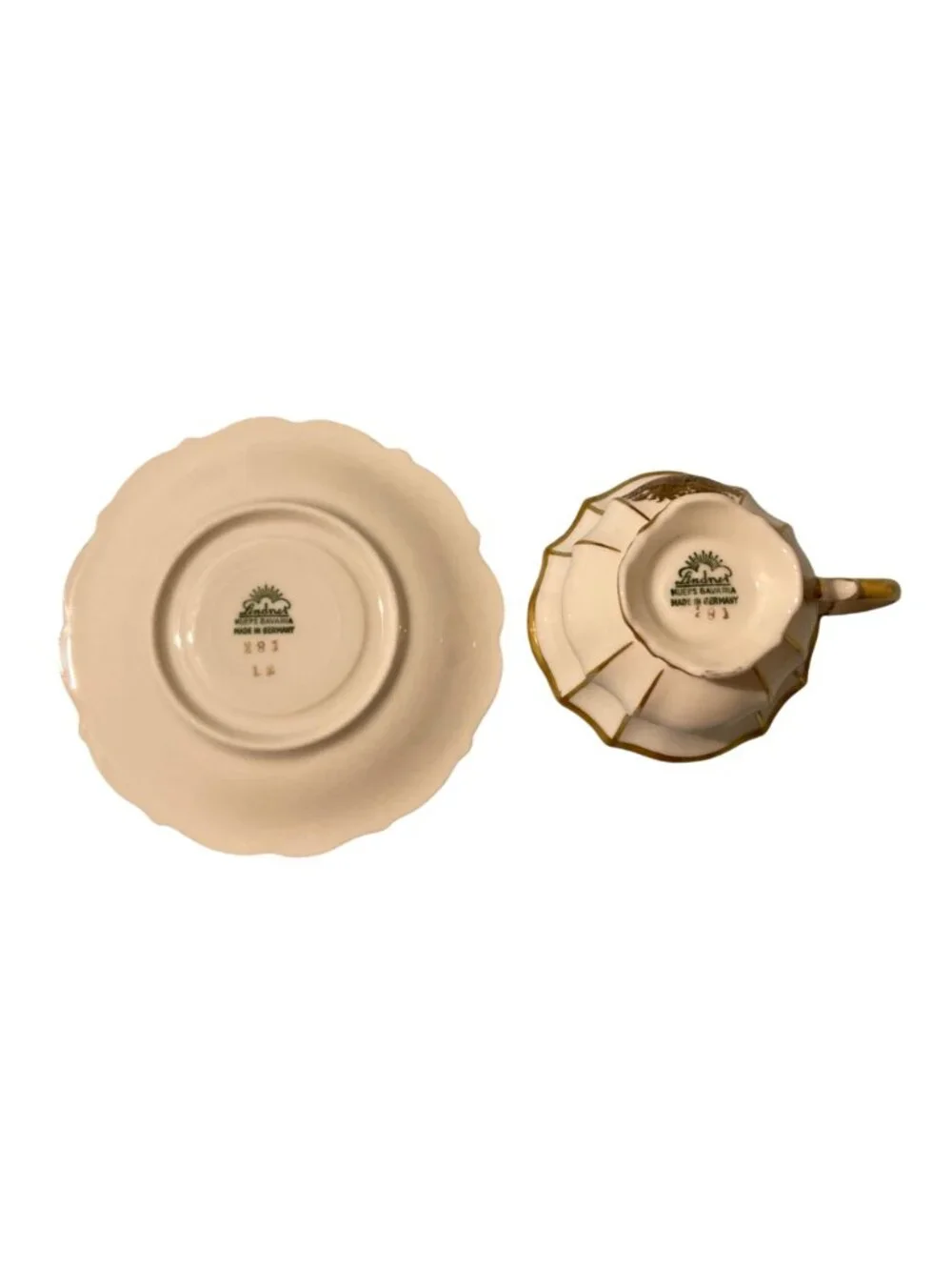 Lindner Keups Baroque Rocco Gold And White Courting Couple Demitasse Tea Cup